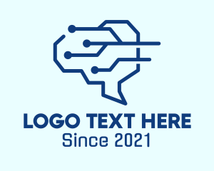 Psychiatrist - Tech Brain Circuit logo design