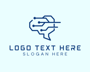 Psychology - Tech Brain Circuit logo design