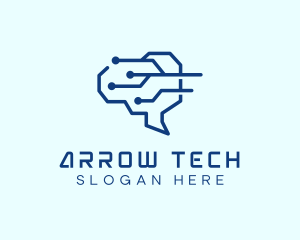 Tech Brain Circuit logo design