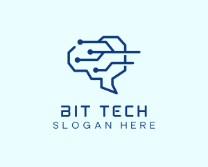 Tech Brain Circuit logo design