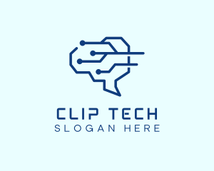 Tech Brain Circuit logo design