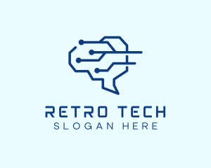 Tech Brain Circuit logo design