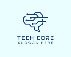 Tech Brain Circuit logo design