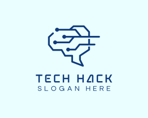 Tech Brain Circuit logo design