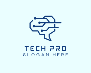 Tech Brain Circuit logo design