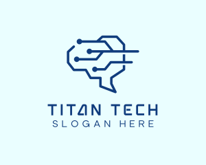 Tech Brain Circuit logo design