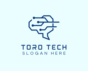 Tech Brain Circuit logo design