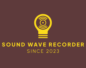 Vinyl Record Lightbulb  logo design