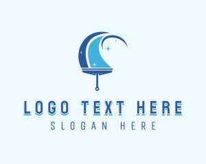 Clean - Janitorial Squeegee Cleaning logo design