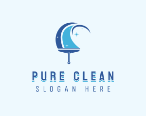 Janitorial Squeegee Cleaning logo design