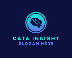 Information - Brain Data Circuit logo design