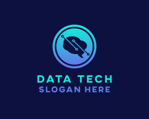 Data - Brain Data Circuit logo design