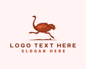 Running - Fast Wild Ostrich logo design