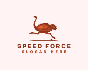 Fast Wild Ostrich logo design