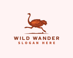 Fast Wild Ostrich logo design