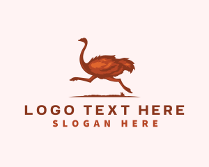 Ostrich - Fast Wild Ostrich logo design