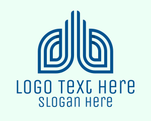 Pulmonologist - Blue Modern Lungs logo design