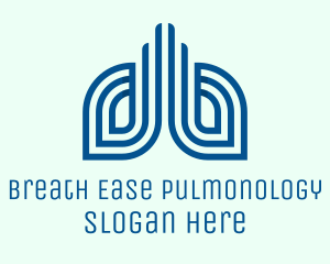 Pulmonology - Blue Modern Lungs logo design