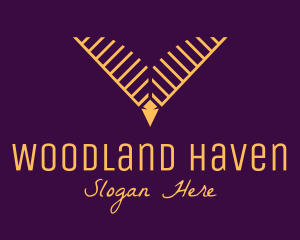 Woodland - Golden Minimalist Deer logo design