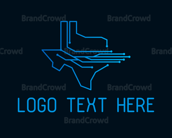 Technology Circuit Texas Map Logo