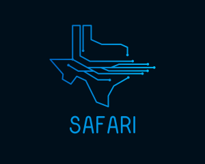 Technology Circuit Texas Map  Logo