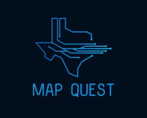 Technology Circuit Texas Map  logo design