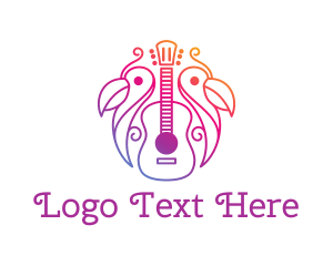 Country Music - Tropical Guitar Band logo design