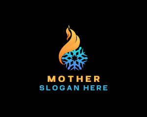 Hot - Ice Fire Temperature logo design