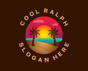 Travel - Travel Beach Sunset logo design