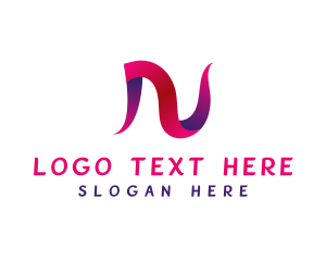 Lettermark - Gradient Fashion Letter N logo design