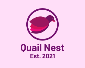 Quail - Purple Circle Bird logo design