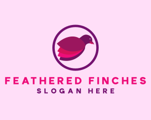 Purple Circle Bird logo design