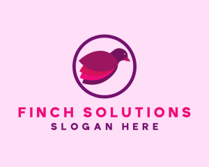 Purple Circle Bird logo design