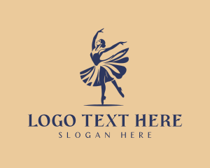 Ballet - Woman Ballet Dancing logo design