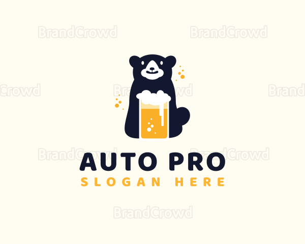 Bear Beer Drink Logo