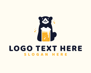 Pin - Bear Beer Drink logo design