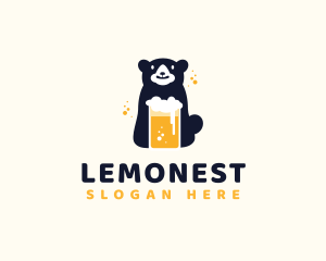 Bear Beer Drink Logo