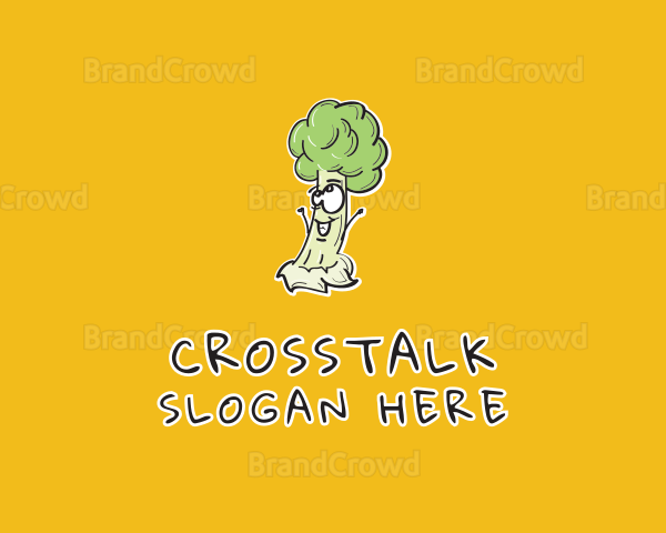 Cartoon Broccoli Veggie Logo