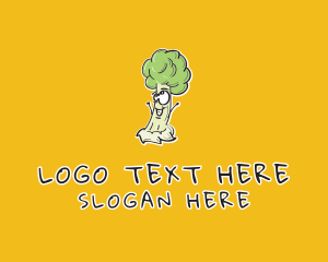 Veggie - Cartoon Broccoli Veggie logo design