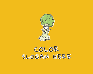 Character - Cartoon Broccoli Veggie logo design