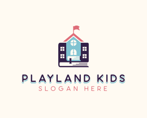 Children Kindergarten Book logo design