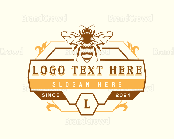 Bee Honey Apiary Logo