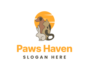 Animal Rescue - Animal Pet Sunset logo design