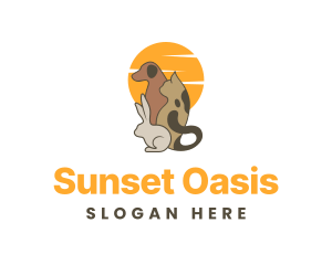 Animal Pet Sunset logo design