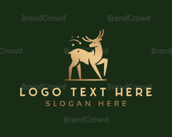 Gold Deer Animal Logo