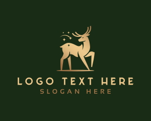 Gold Deer Animal Logo