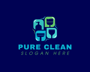 Janitorial Sanitation Cleaning logo design