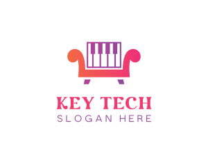 Keyboard - Piano Keys Sofa logo design