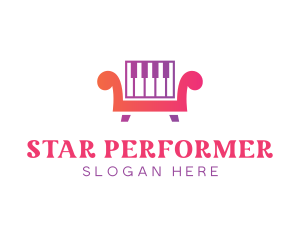 Entertainer - Piano Keys Sofa logo design