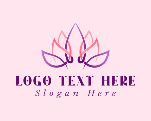 Leaf - Lotus Flower Gradient logo design